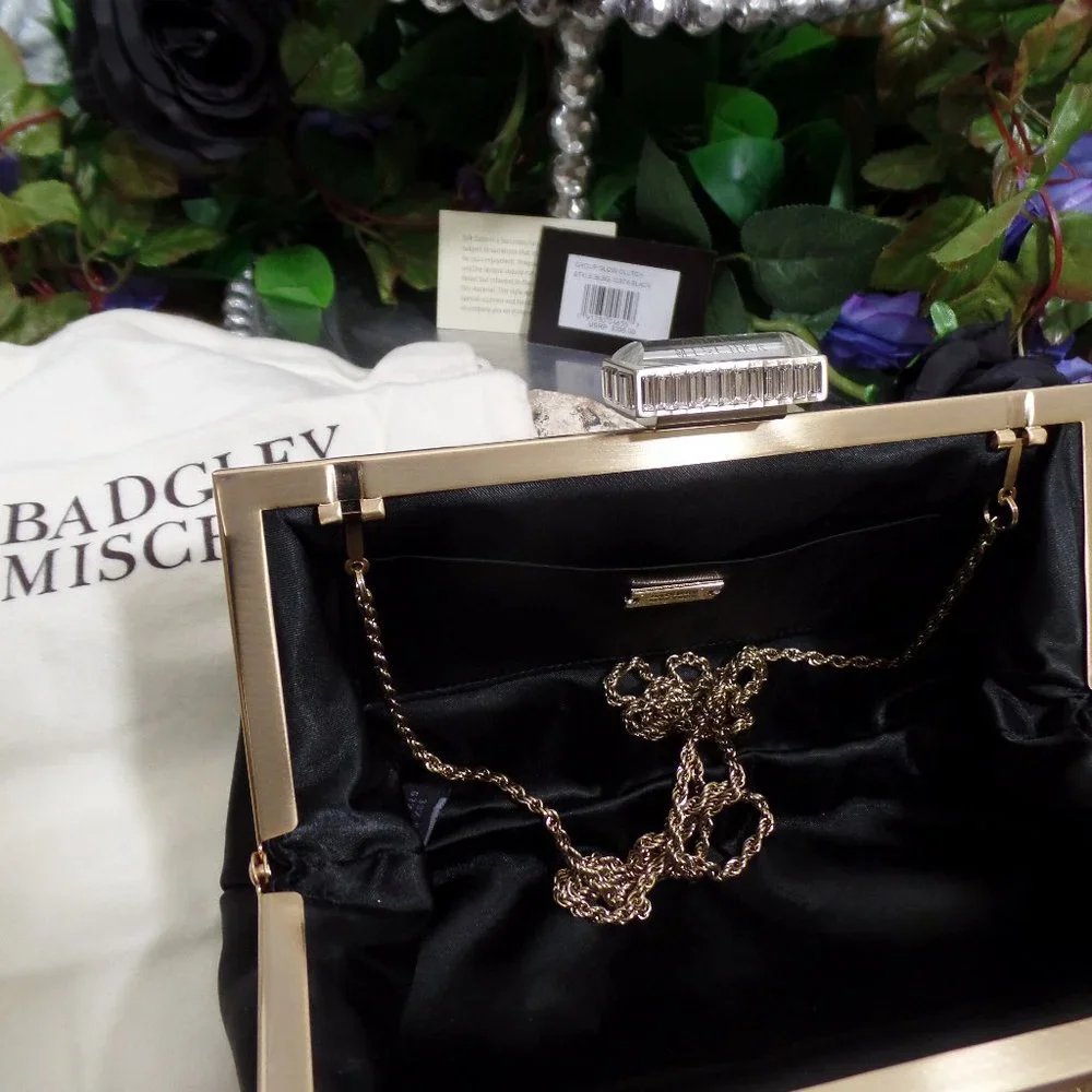 Rare Badgley Mischka Glow Embellished Frame Clutch / Handbag / Shoulder bag